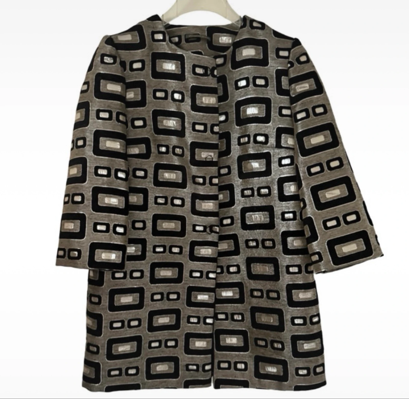 Terra di Siena veste en jacquard imprimé brillant Made in Italy taille L – photo 3